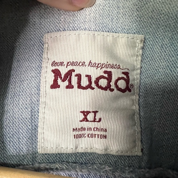 Mudd Distressed Light Wash Cropped Denim Jean Jacket - XL - Picture 7 of 10